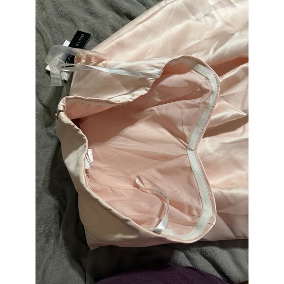 Alfred Sung NWT Pink Blush Formal Strapless Gown Dress Hi Low Pleated Satin - Picture 8 of 13